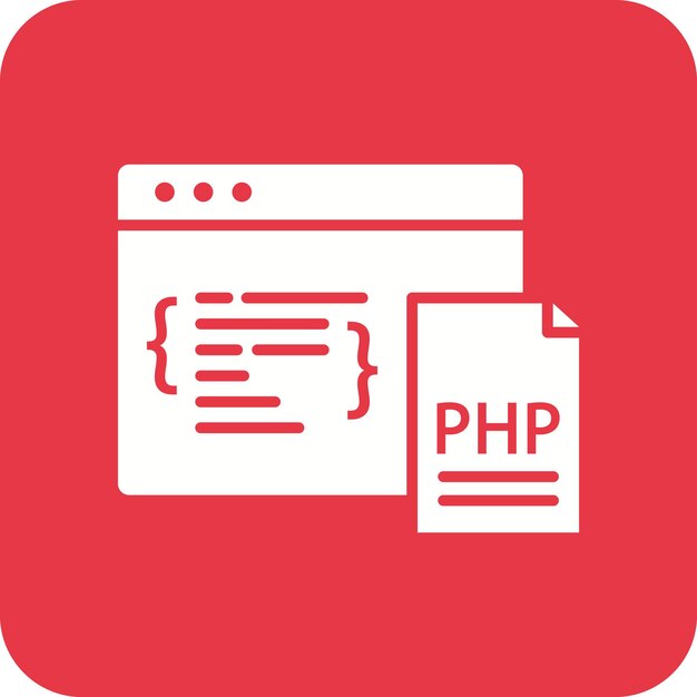 Immagine vettoriale di icone di codifica PHP Può essere utilizzata per la codifica e lo sviluppo