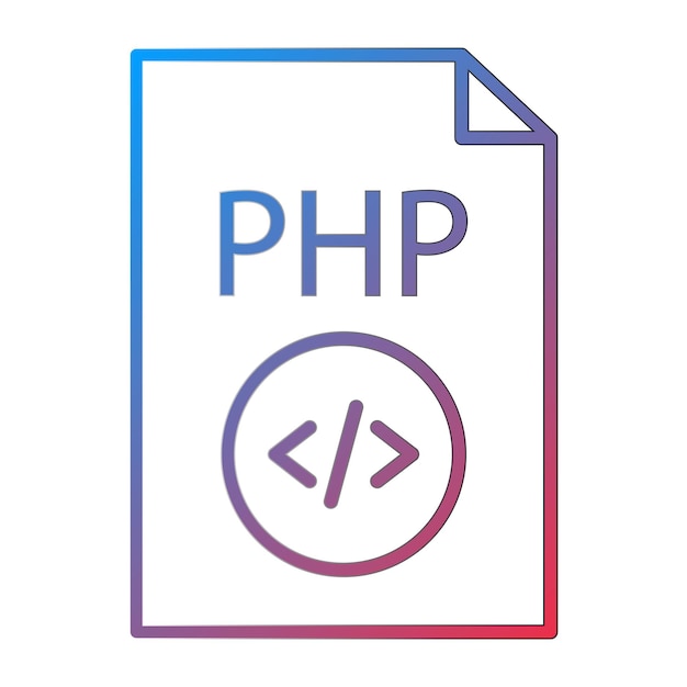 Immagine vettoriale di icone di file PHP Può essere utilizzata per la codifica e lo sviluppo