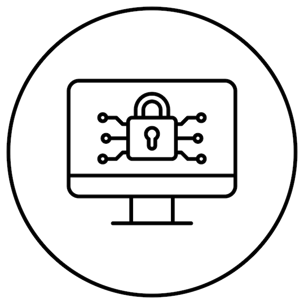 Immagine vettoriale di icone di sicurezza informatica Può essere utilizzata per l'hosting web