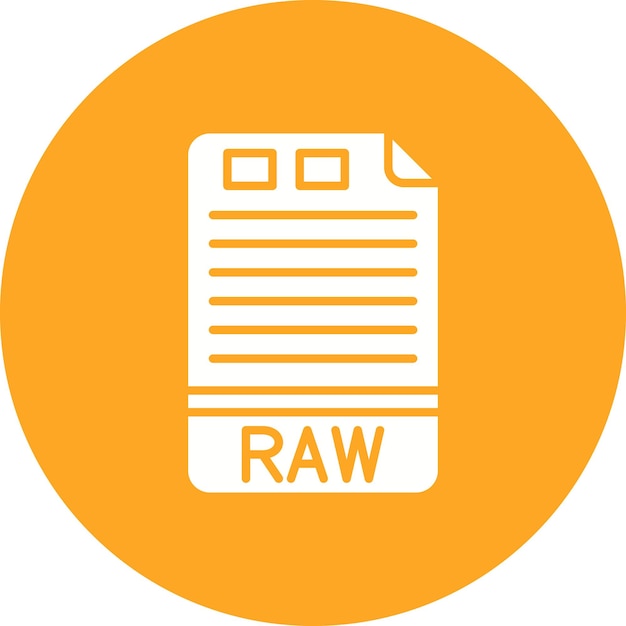 Immagine vettoriale di icone RAW Può essere utilizzata per i formati di file