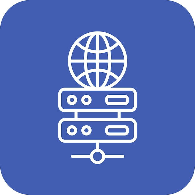 Immagine vettoriale di icone web di hosting Può essere utilizzata per l'analisi dei dati