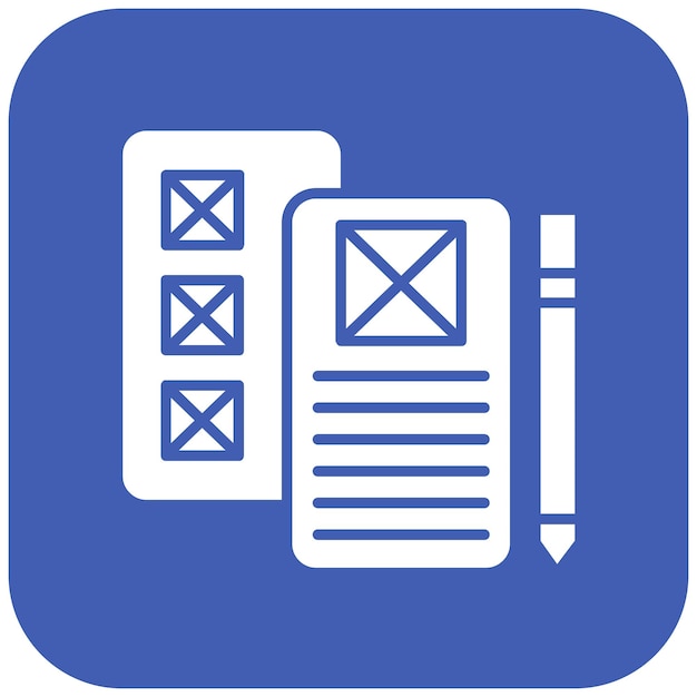 Immagine vettoriale di icone Wireframe a bassa fedeltà Può essere utilizzata per UX e UI