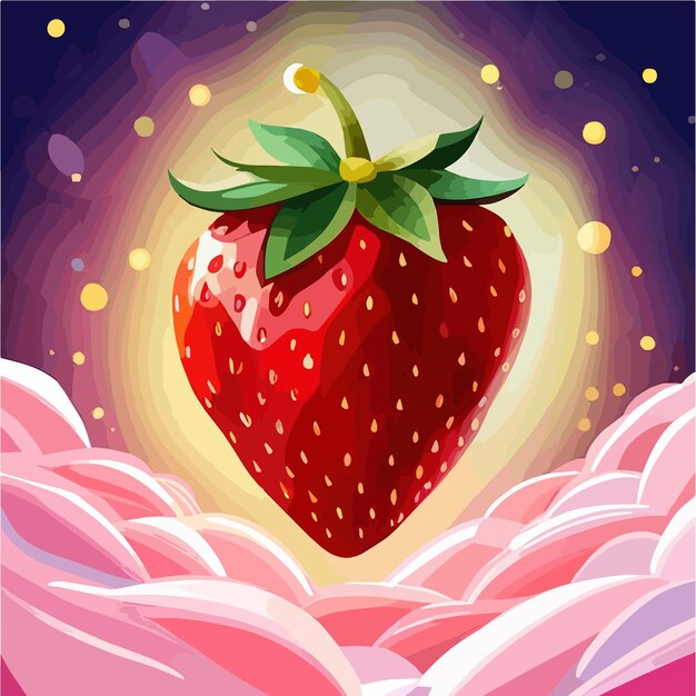 Immagine vettoriale fragola frutta fresca illustrazione vettoriale realistica di bacche mature sul colore