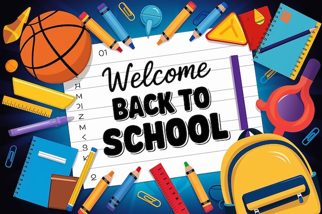 Immagine vibrante e colorata a tema backtoschool