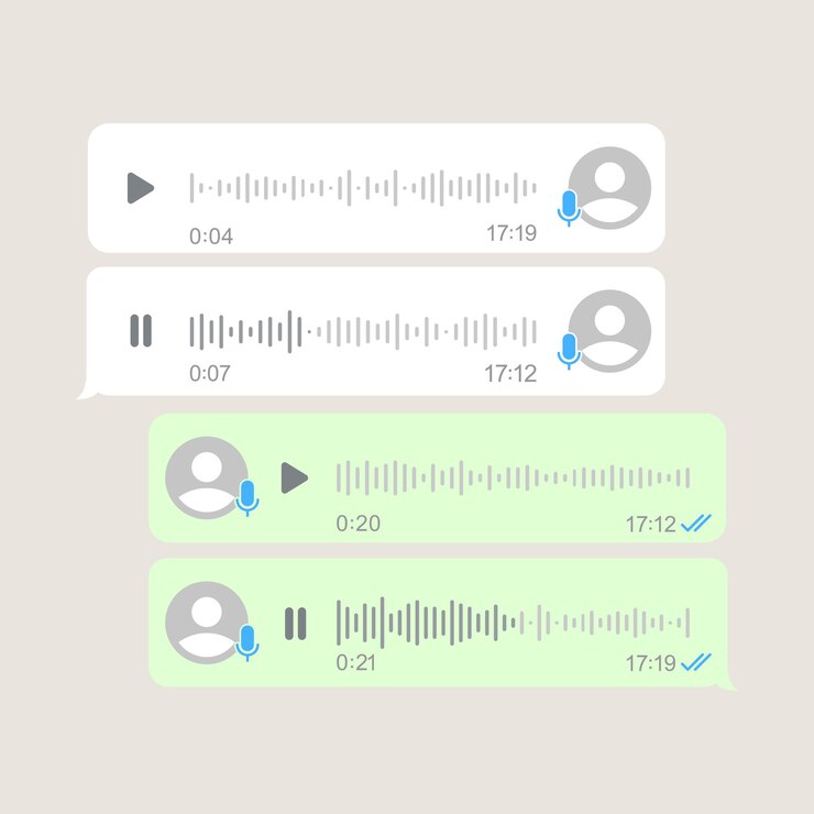 Imposta l'icona del messaggio vocale con l'onda sonora Bolla del messaggio per i social network Immagine vettoriale moderna in stile piatto su sfondo bianco