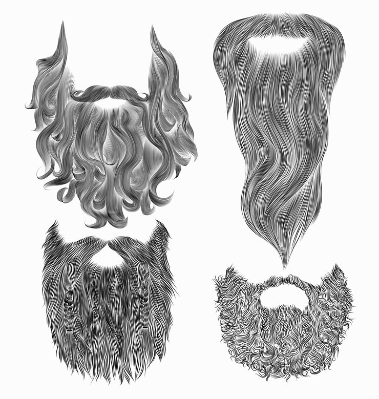 Imposta schizzo baffi barba.