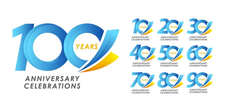 Impostare il concetto di logo design anniversario.
