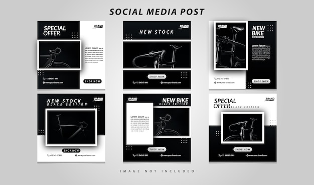 Impostare il modello di raccolta banner social media bici sportiva