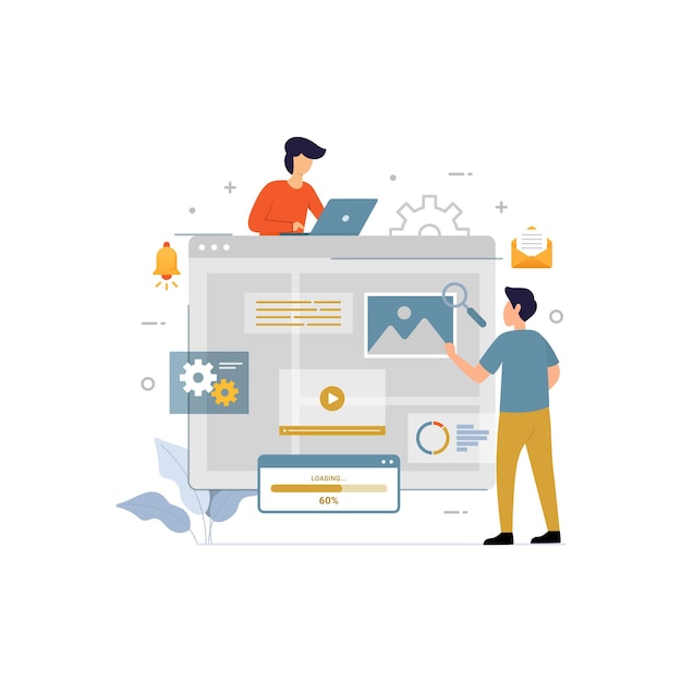 Impostazione del cruscotto illustrazione vettoriale piatto concetto di design freelance online