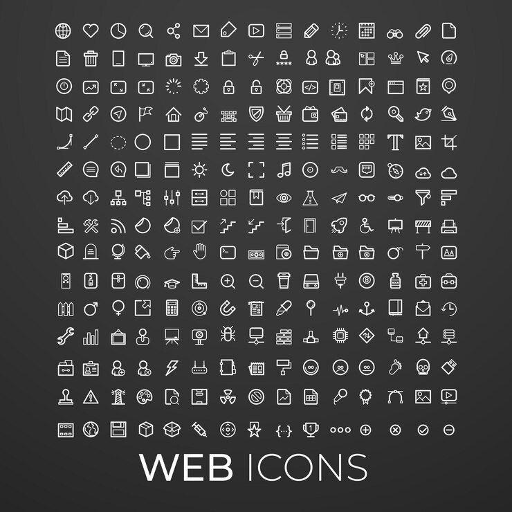 Vettore impostazione delle icone internet seo cloud web file social media email settings mobile search icon web