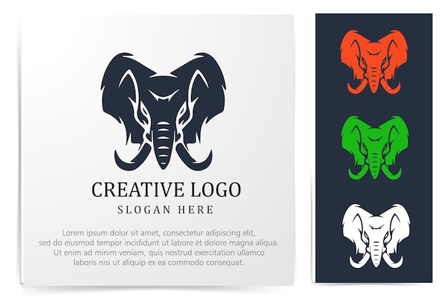 impressionante testa di elefante mascotte logo vettore libero