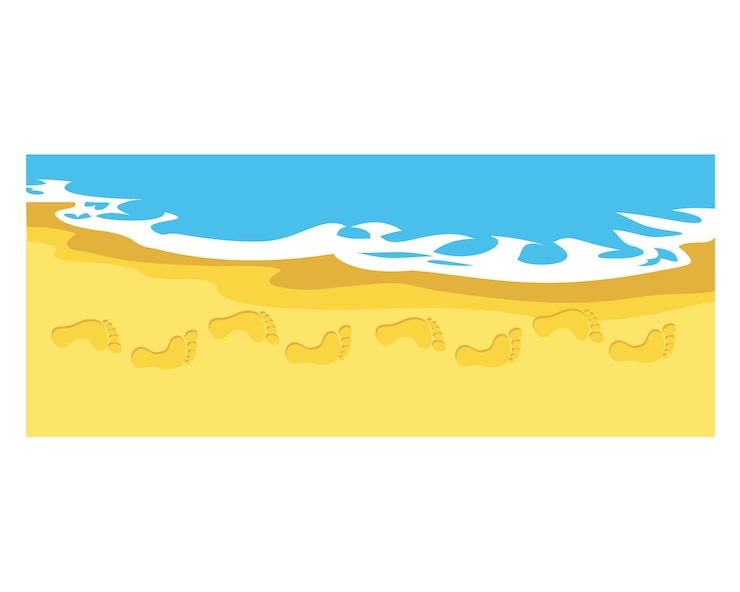 Vettore impronta sulla spiaggia