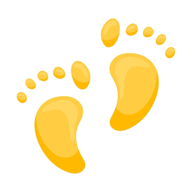 Impronte di piedi umani con le dita Impronte astratte Illustrazione vettoriale in uno stile cartone animato piatto isolato su sfondo bianco