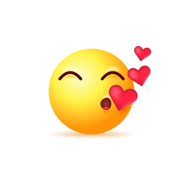 In amore baciare emoji isolati su sfondo bianco