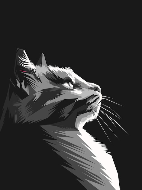 in bianco e nero Pop Art Cat