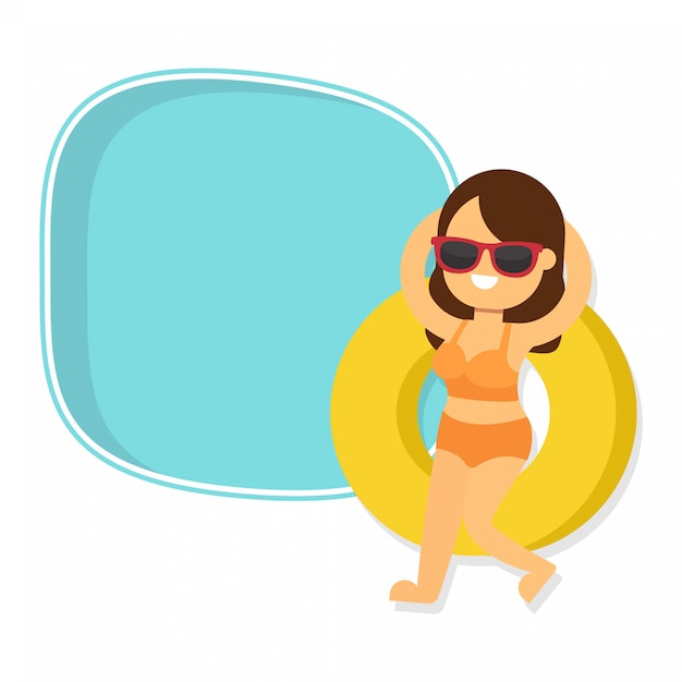 In vacanza estiva con una bella ragazza in bikini