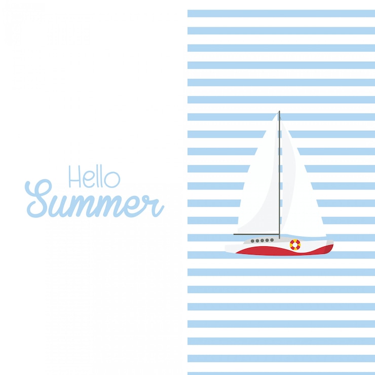 Vettore in vacanza estiva, disegno di sfondo summer card
