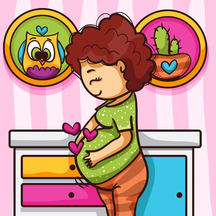 Vettore incinta nella stanza del bambino