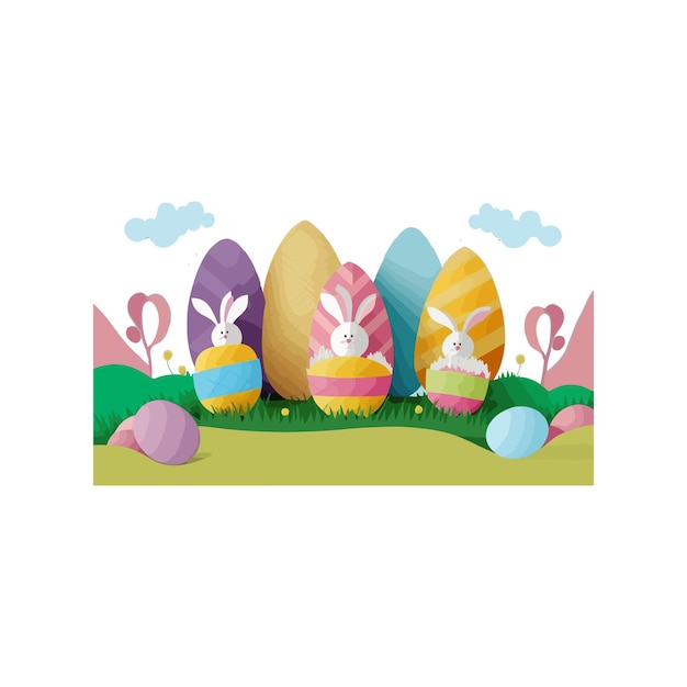Incredibile e classico sfondo di Pasqua e logo di Pasqua