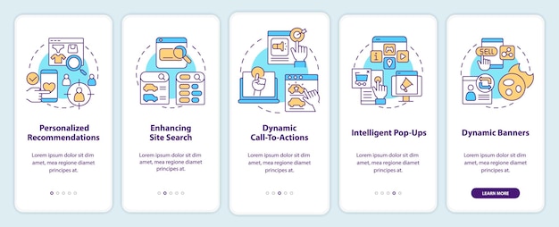 Incrementa la conversazione con lo schermo dell'app mobile di onboarding di contenuti dinamici