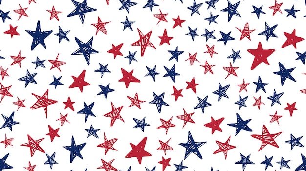 Independence Day USA Stelle grunge Presidents day Illustrazione disegnata a mano