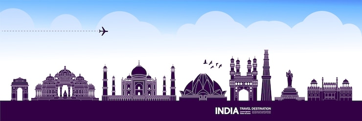 Vettore india viaggio destinazione grand