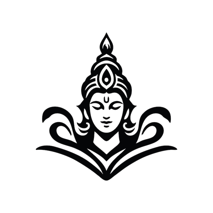 Indian deity vector logo design art illustration