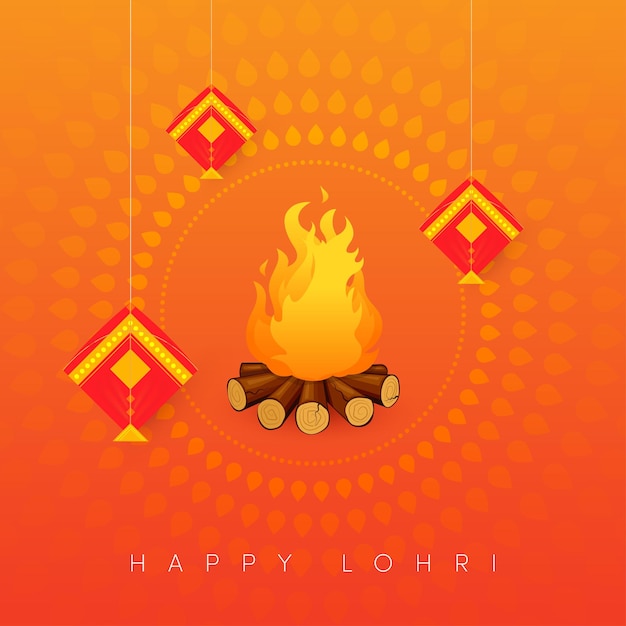 Indian Religion Panjabi festival Happy Lohri celebrazione dello sfondo