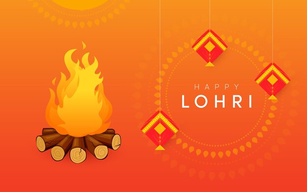 Indian Religion Panjabi festival Happy Lohri celebrazione dello sfondo
