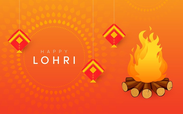 Indian Religion Panjabi festival Happy Lohri celebrazione dello sfondo