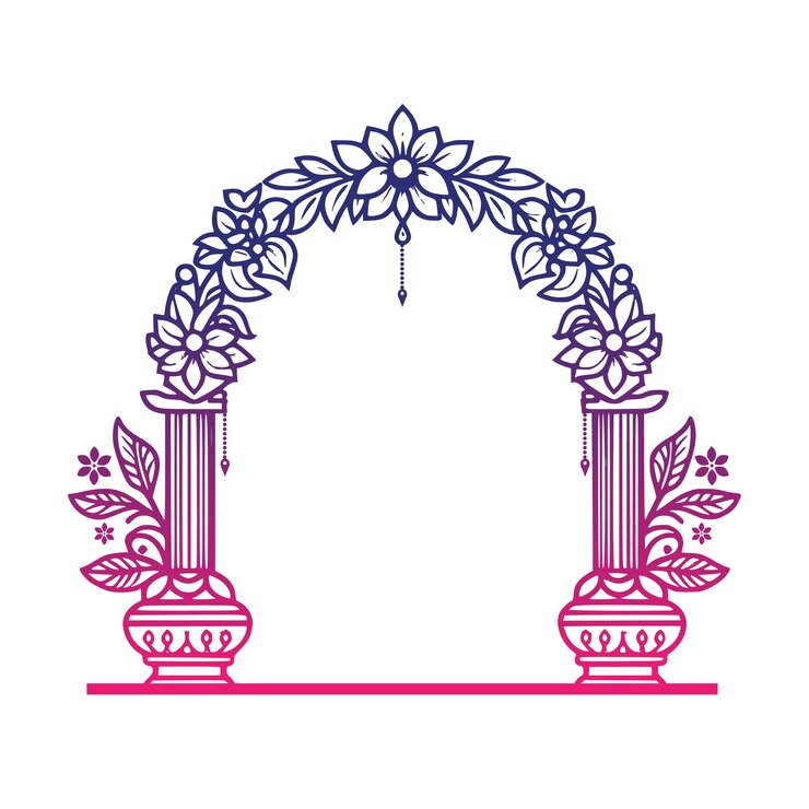 Vettore indian wedding floral mandap clip art