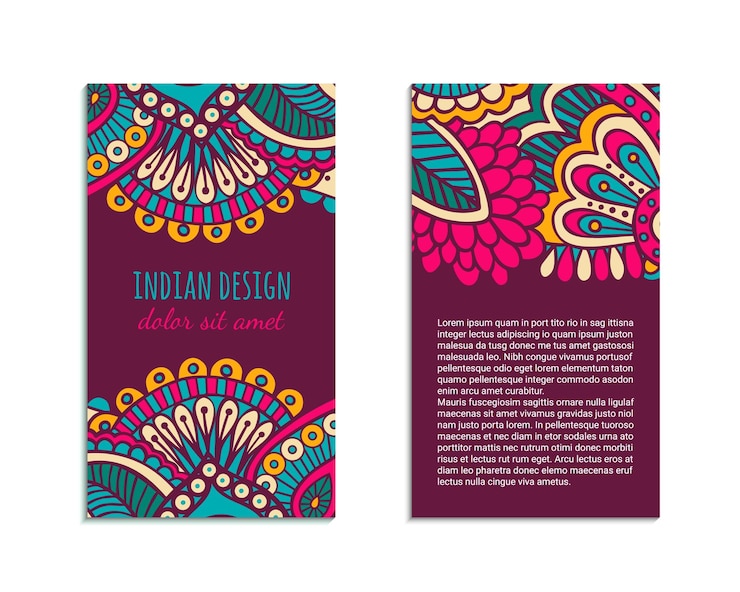Vettore indiano stile brillante colorato mehendi ornamento volante