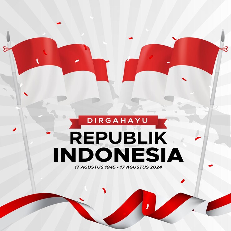 Vettore indonesia 79° anniversario dell'indipendenza modello di poster verticale vettore