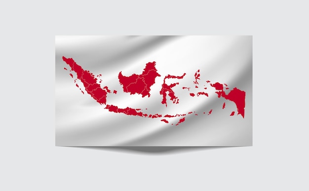 indonesia mappa bianco satinato