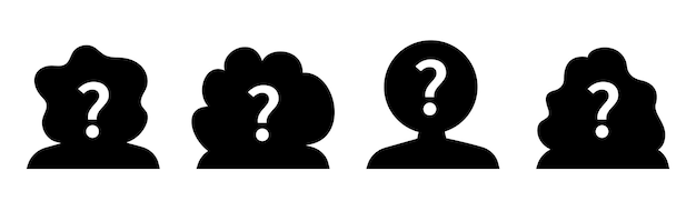 Indovina chi persona sconosciuta silhouette icona vettore anonimo profilo utente misterioso