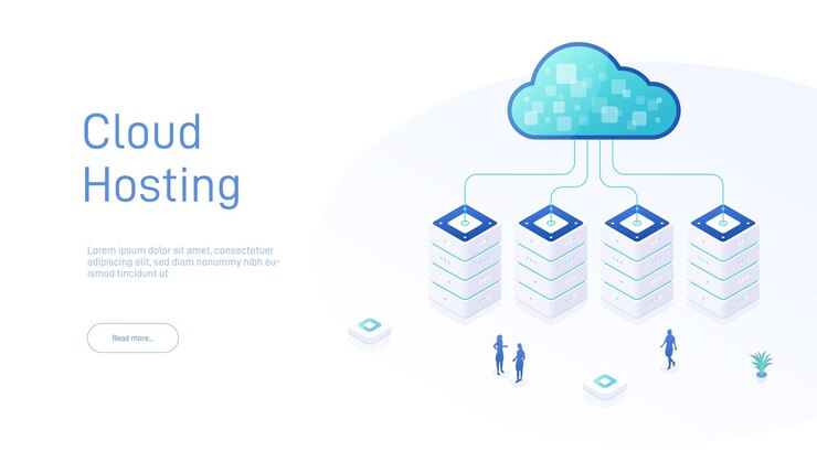 Vettore industria delle apparecchiature di archiviazione cloud internet tecnologia di trasmissione dei dati e protezione dei dati