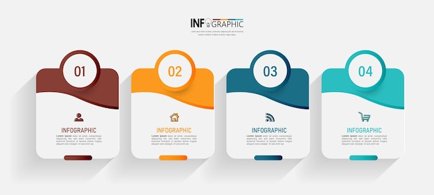 Infografica aziendale in quattro passaggi