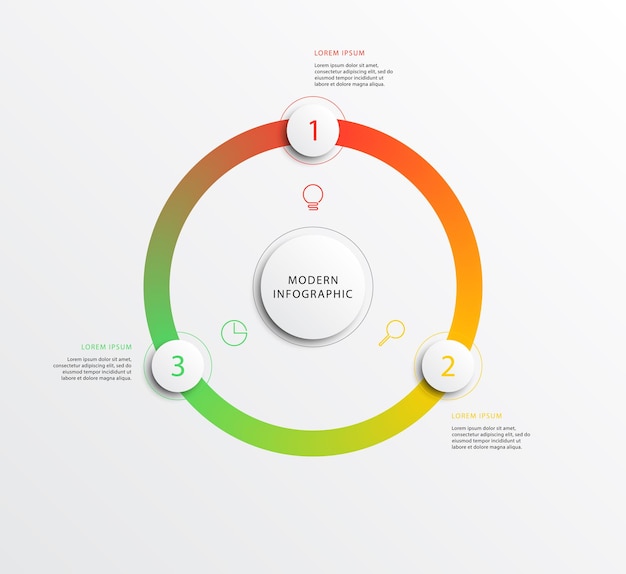 infografica aziendale moderna con modello di report aziendale realistico di elementi rotondi 3d