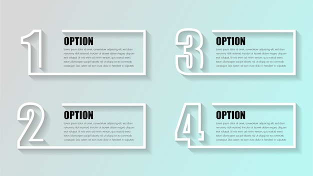 Infografica aziendale Timeline con 4 opzioni.