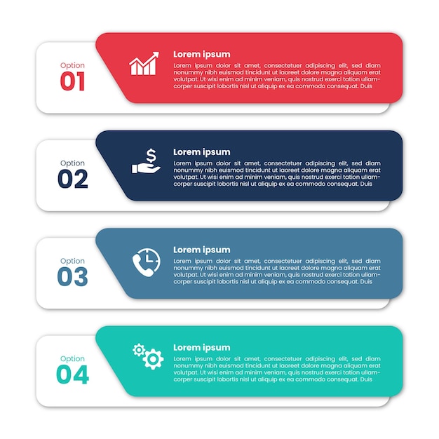 Infografica colorata con icone per la comunicazione e la tecnologia delle finanze aziendali