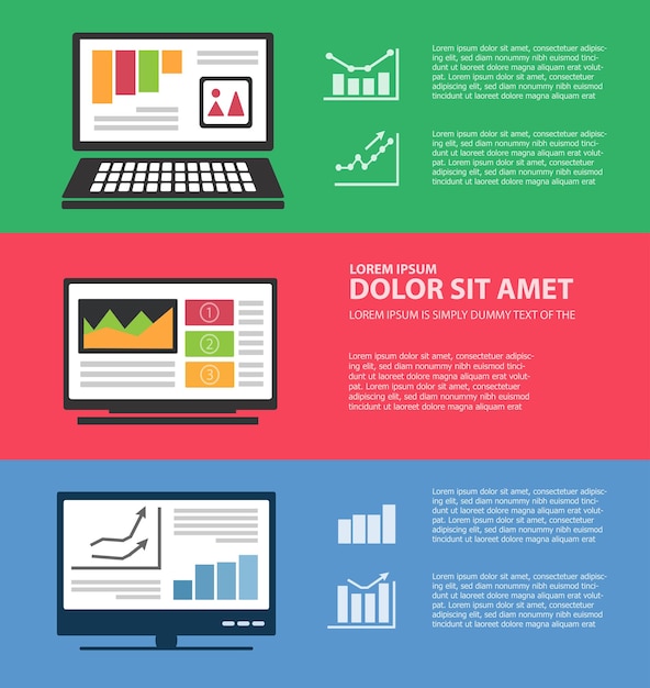 Infografica con computer e informatica come presentazione aziendale