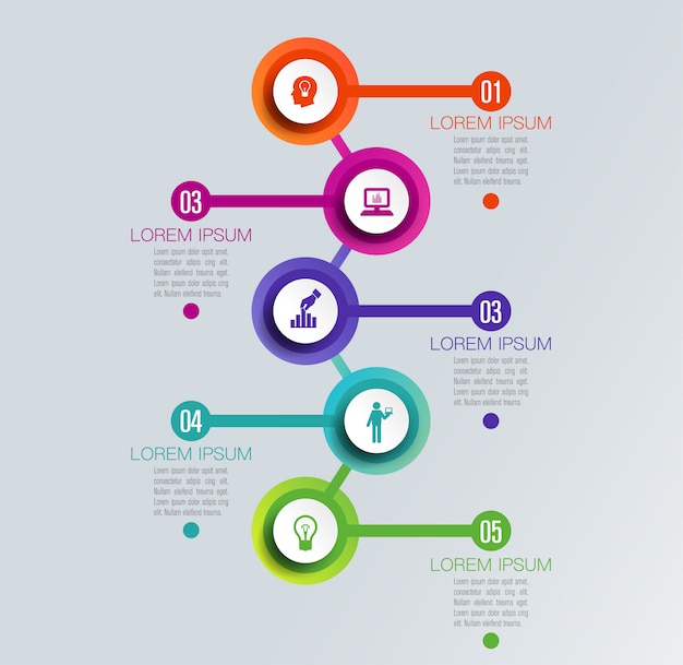 Infografica con passaggi e opzioni