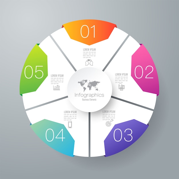 Infografica con passaggi e opzioni