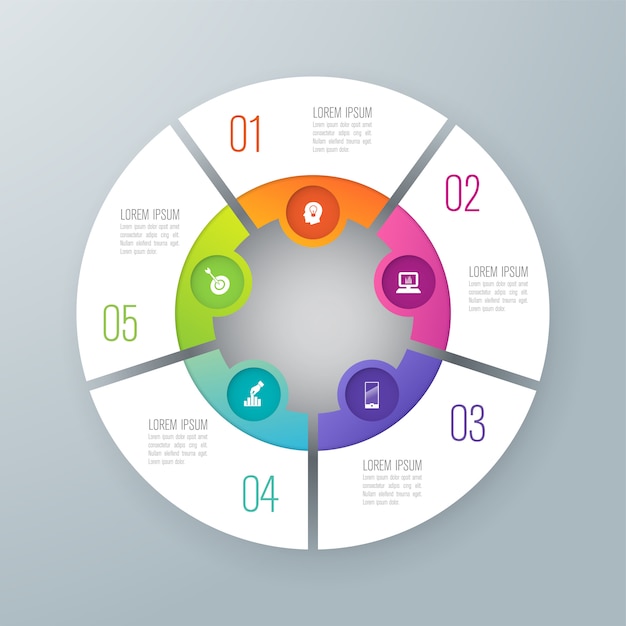 Infografica con passaggi e opzioni