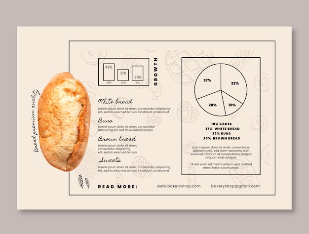 Infografica del negozio di panetteria disegnata a mano