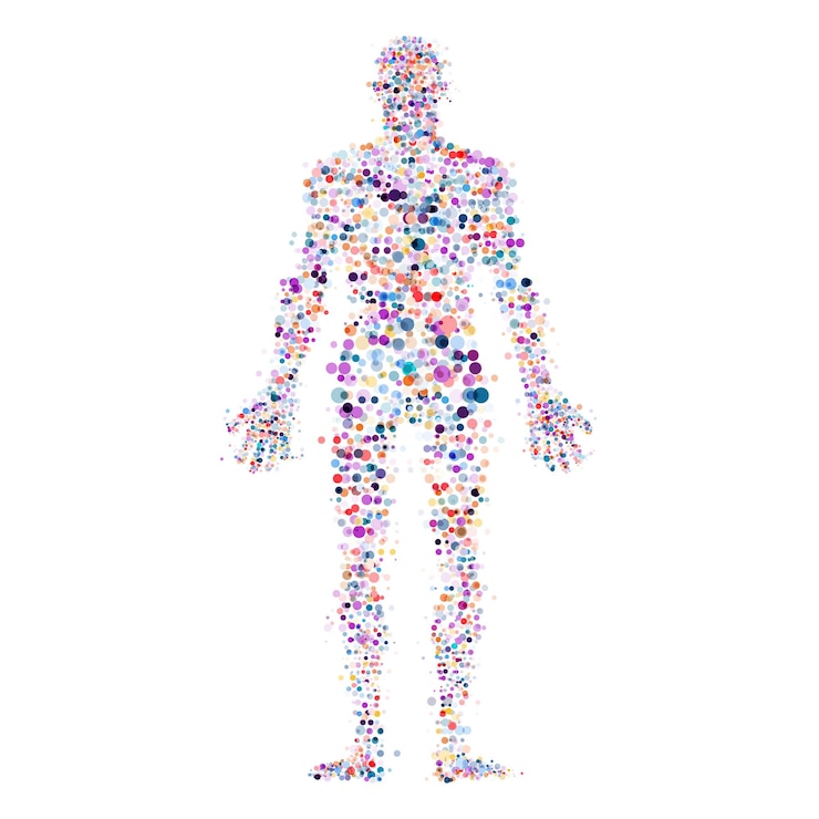 Vettore infografica del test del dna del corpo umano
