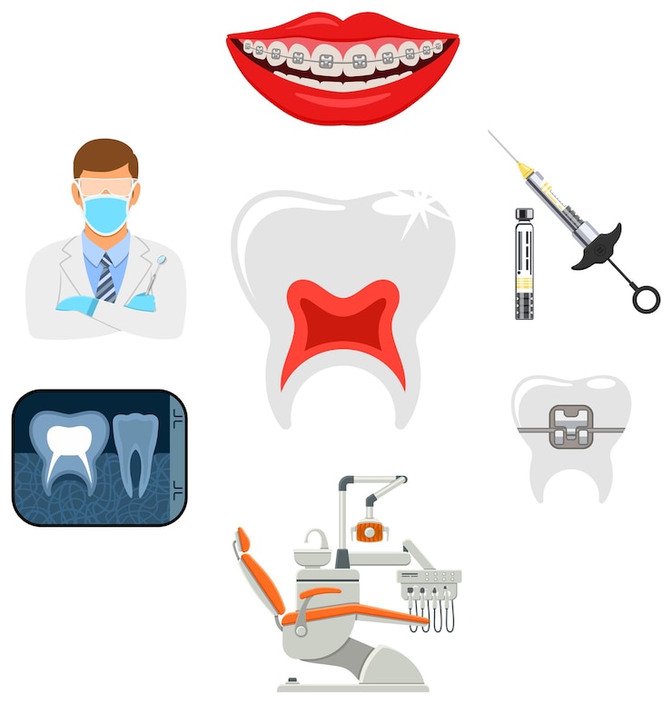 Vettore infografica della clinica dentale