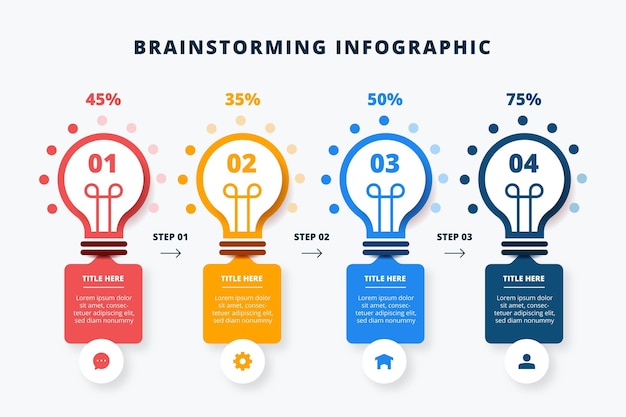 Infografica di brainstorming in design piatto