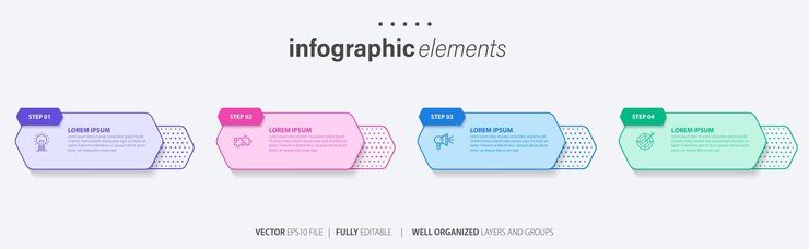 Vettore infografica di dati colorati vettoriali con dettagli