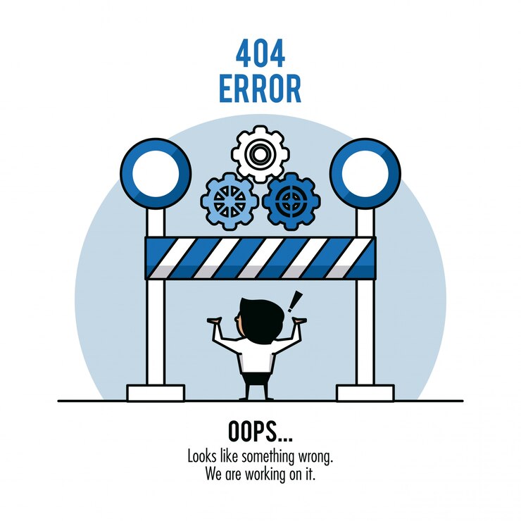 Vettore infografica errore 404 su sfondo bianco
